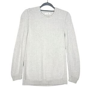 Rag & Bone Rita Waffle Knit Long Sleeve Pullover Sweater Gray Cotton Size Small
